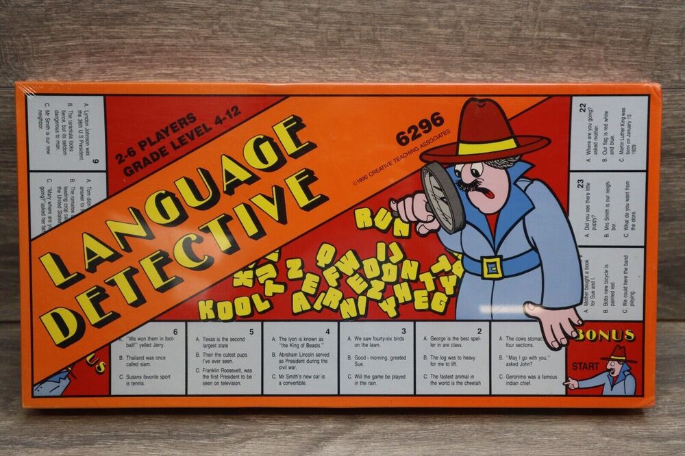 Language Detective Board Game 1990 Creative 6296 Learn Grammar Brand New Sealed